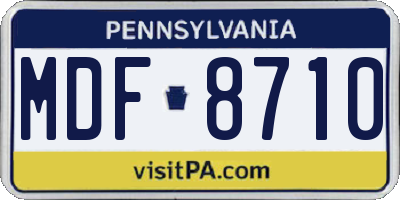 PA license plate MDF8710