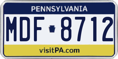 PA license plate MDF8712