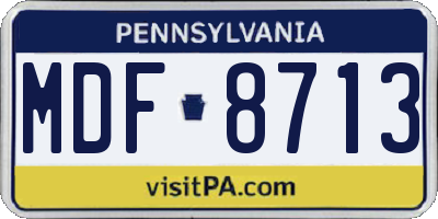 PA license plate MDF8713