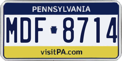 PA license plate MDF8714