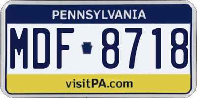 PA license plate MDF8718