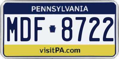 PA license plate MDF8722