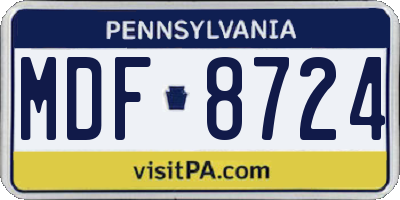 PA license plate MDF8724