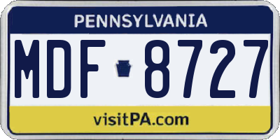 PA license plate MDF8727