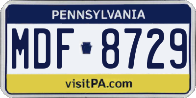 PA license plate MDF8729