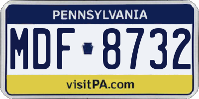 PA license plate MDF8732
