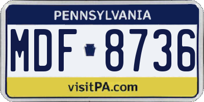 PA license plate MDF8736