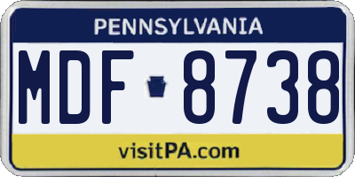 PA license plate MDF8738