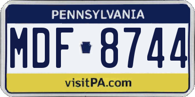 PA license plate MDF8744