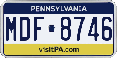 PA license plate MDF8746