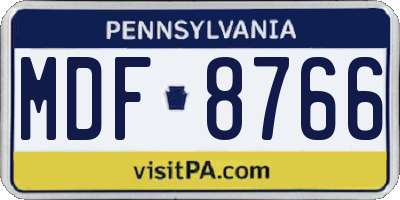 PA license plate MDF8766