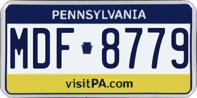 PA license plate MDF8779