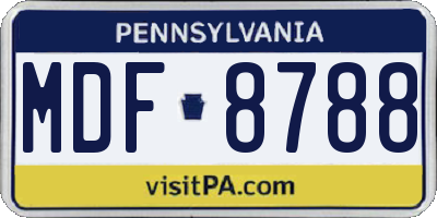PA license plate MDF8788