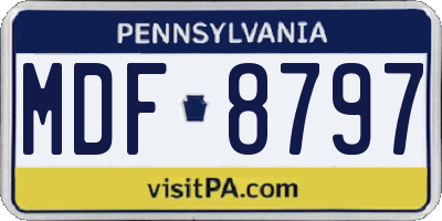 PA license plate MDF8797