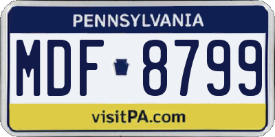 PA license plate MDF8799