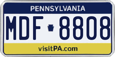 PA license plate MDF8808