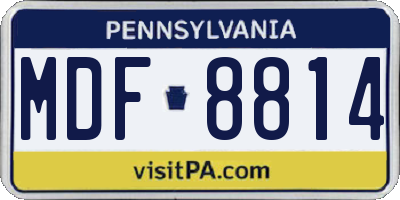 PA license plate MDF8814