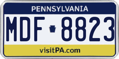 PA license plate MDF8823