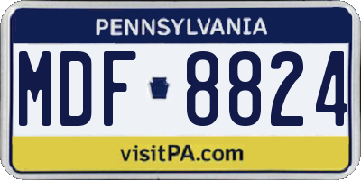 PA license plate MDF8824