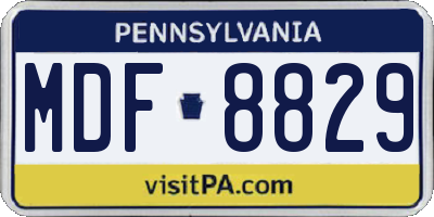 PA license plate MDF8829