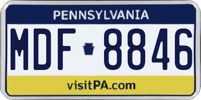 PA license plate MDF8846
