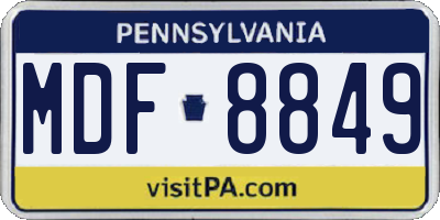 PA license plate MDF8849