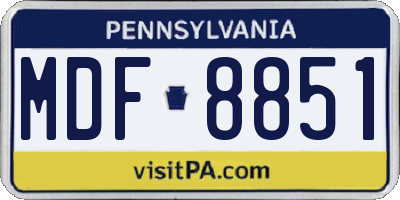 PA license plate MDF8851