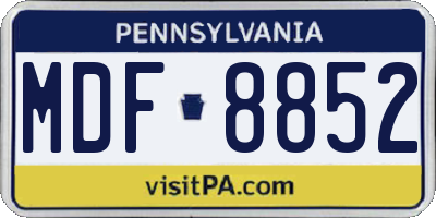 PA license plate MDF8852