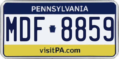 PA license plate MDF8859