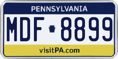 PA license plate MDF8899