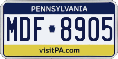 PA license plate MDF8905