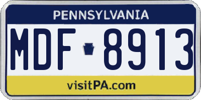 PA license plate MDF8913