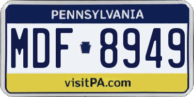 PA license plate MDF8949