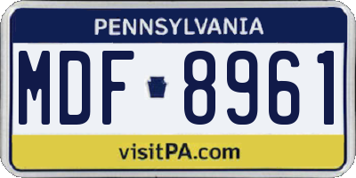 PA license plate MDF8961
