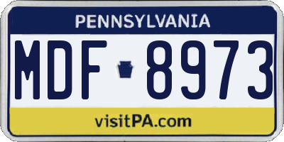 PA license plate MDF8973