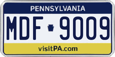 PA license plate MDF9009