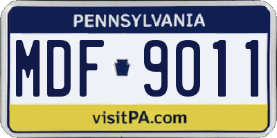 PA license plate MDF9011