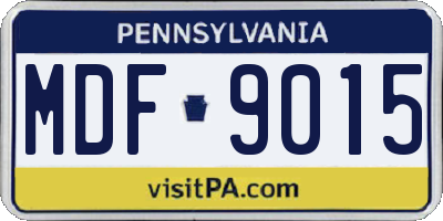PA license plate MDF9015