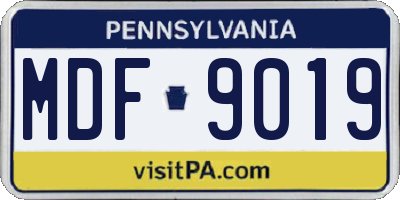 PA license plate MDF9019