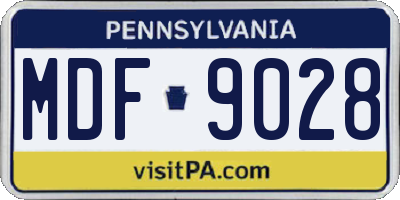 PA license plate MDF9028