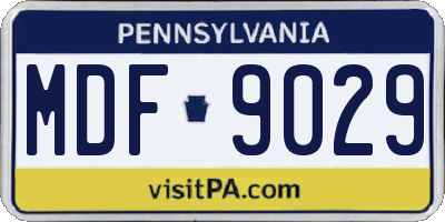 PA license plate MDF9029