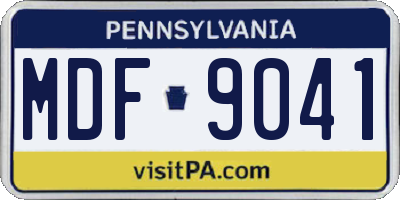 PA license plate MDF9041