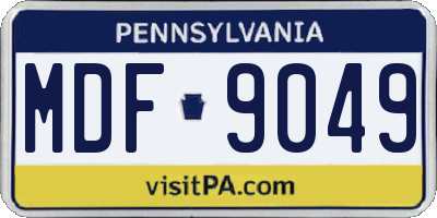 PA license plate MDF9049