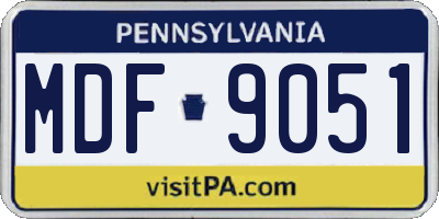 PA license plate MDF9051