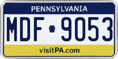 PA license plate MDF9053
