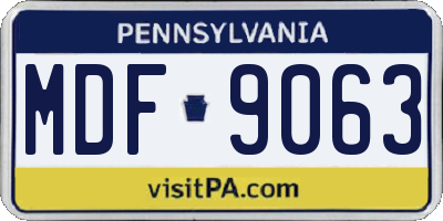 PA license plate MDF9063