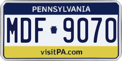 PA license plate MDF9070