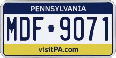 PA license plate MDF9071