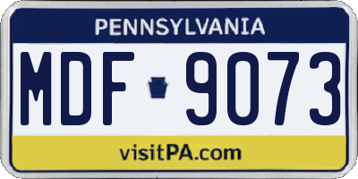 PA license plate MDF9073