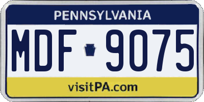 PA license plate MDF9075